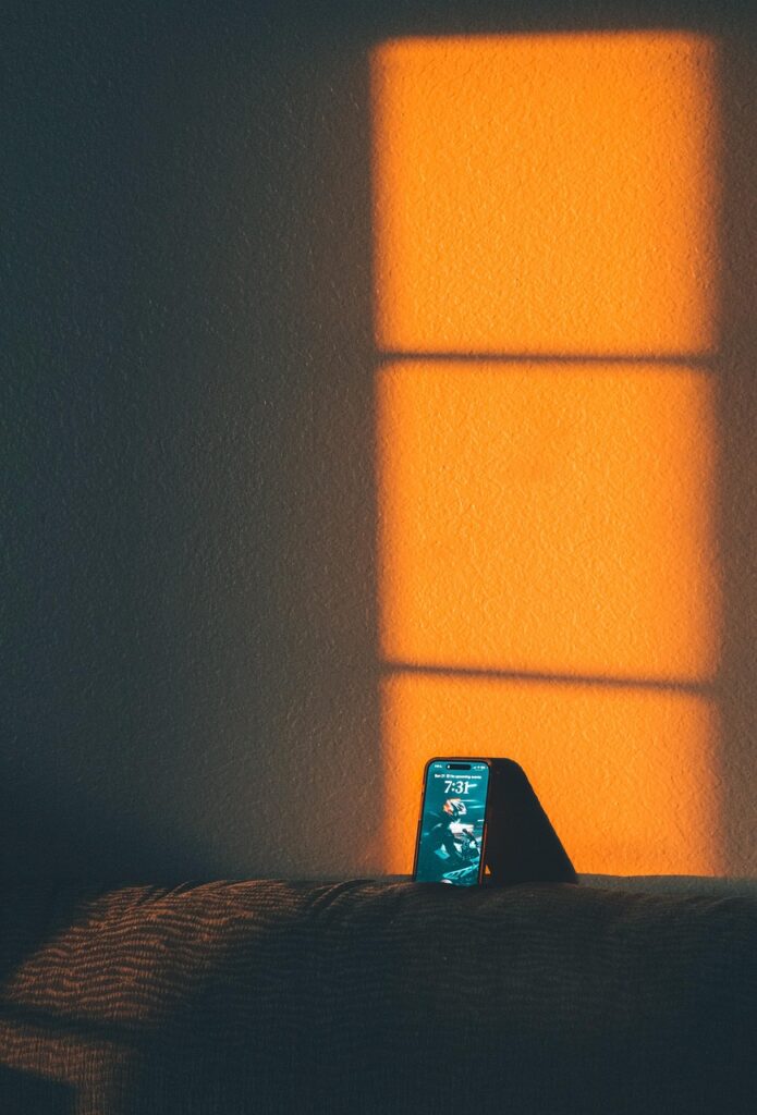 smartphone, screen, room, nature, wall, sunset, aesthetic, home